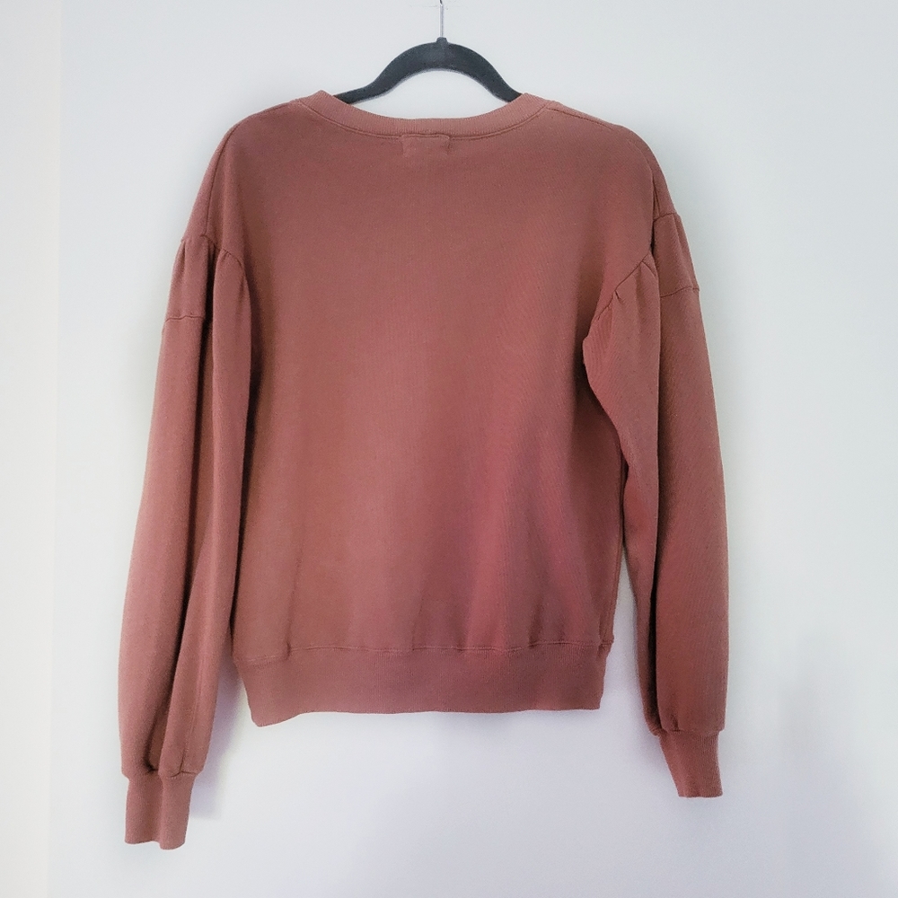 NEW Monrow Shirred Sleeve Sweatshirt Small - Picture 6 of 8